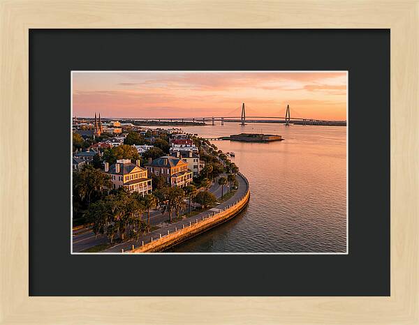 Charleston Waterfront At Golden Hour