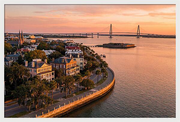 Charleston Waterfront At Golden Hour