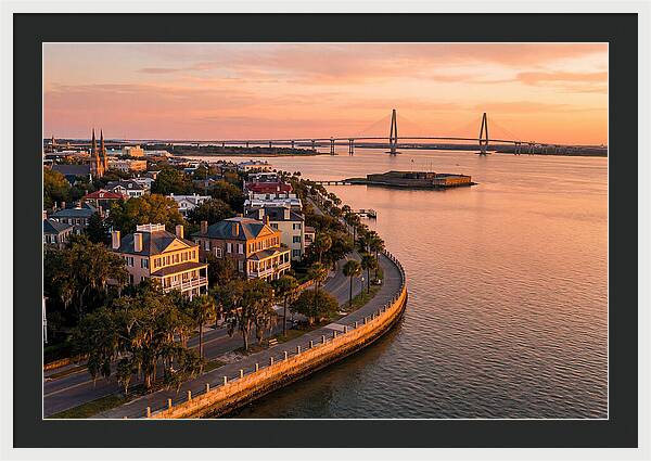 Charleston Waterfront At Golden Hour
