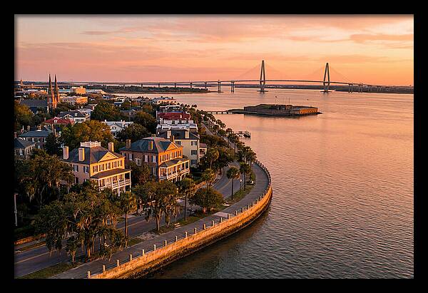 Charleston Waterfront At Golden Hour