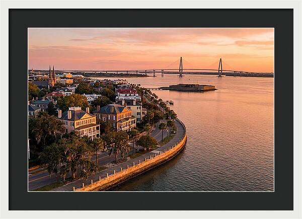 Charleston Waterfront At Golden Hour