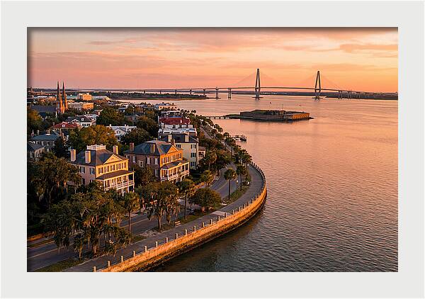 Charleston Waterfront At Golden Hour