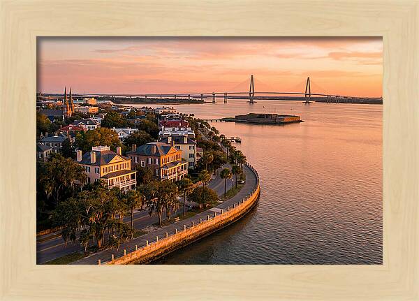 Charleston Waterfront At Golden Hour