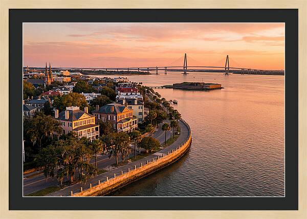 Charleston Waterfront At Golden Hour