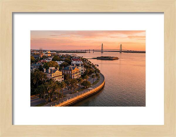 Charleston Waterfront At Golden Hour