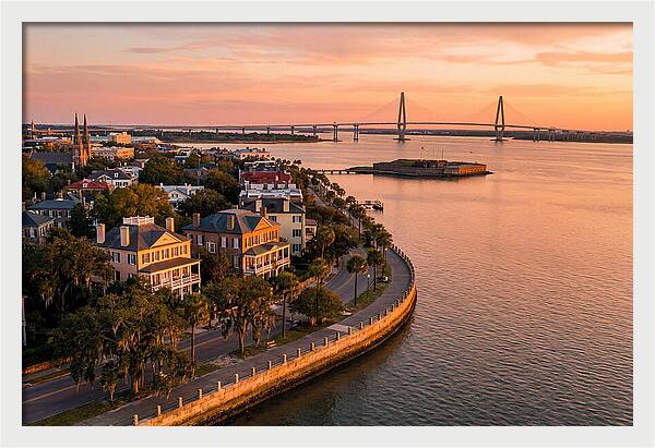 Charleston Waterfront At Golden Hour