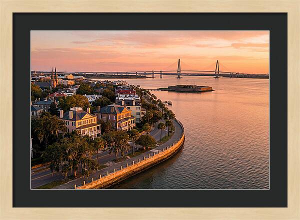 Charleston Waterfront At Golden Hour