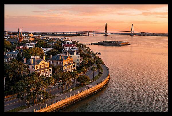 Charleston Waterfront At Golden Hour