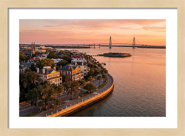 Charleston Waterfront At Golden Hour