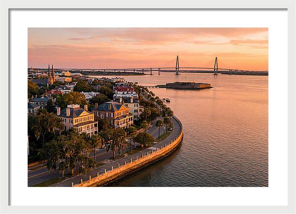 Charleston Waterfront At Golden Hour