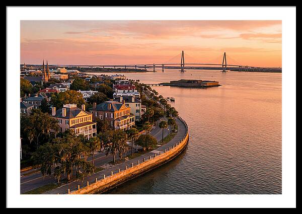 Charleston Waterfront At Golden Hour