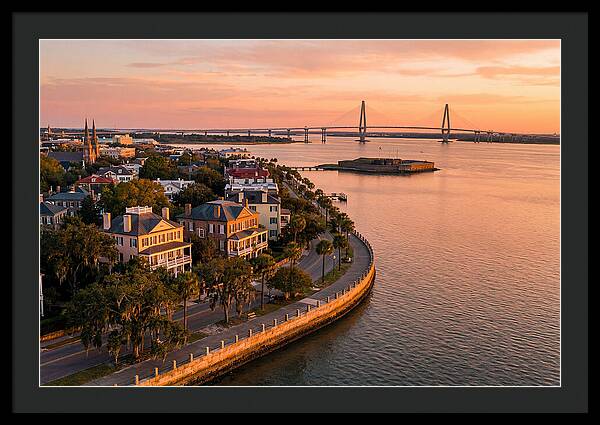 Charleston Waterfront At Golden Hour
