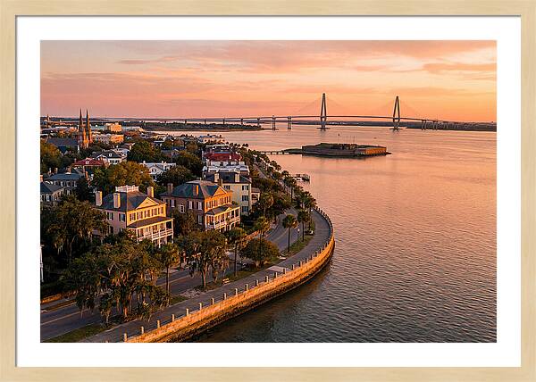 Charleston Waterfront At Golden Hour