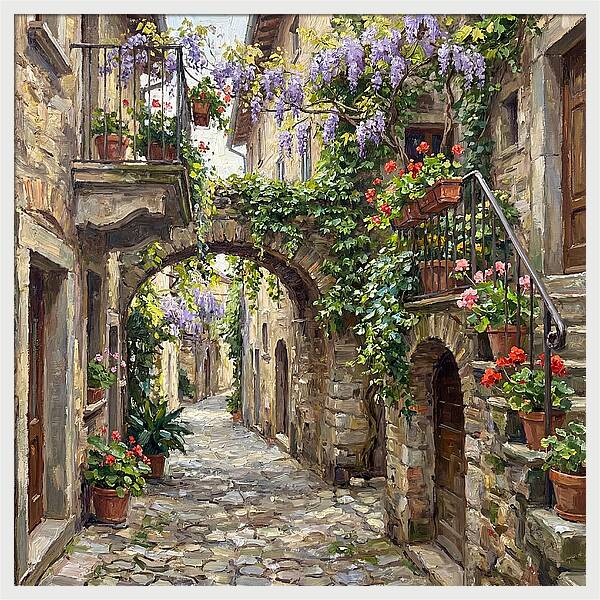 Charming Alleyway In Bloom