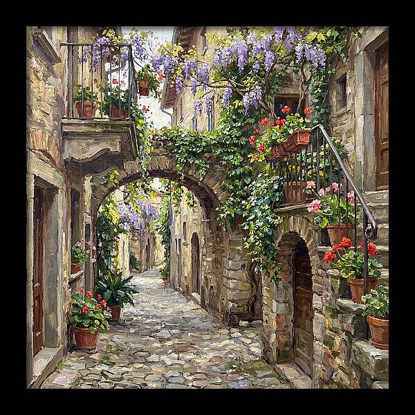 Charming Alleyway In Bloom