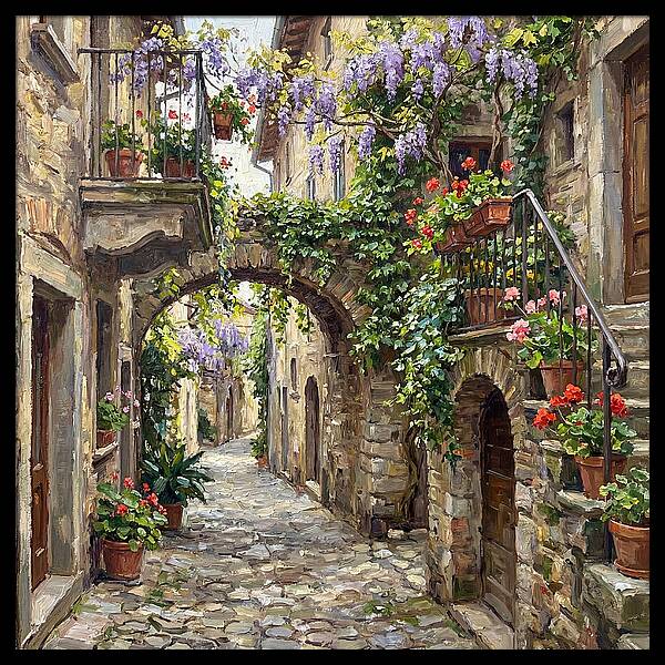 Charming Alleyway In Bloom