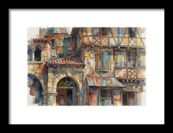 Charming Building Facade Watercolor