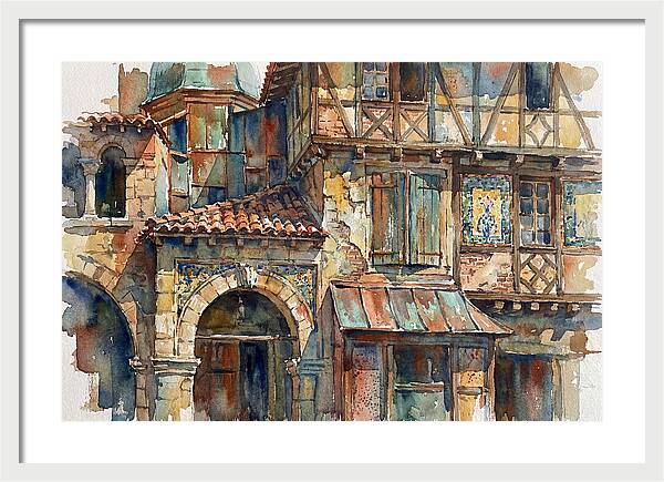 Charming Building Facade Watercolor