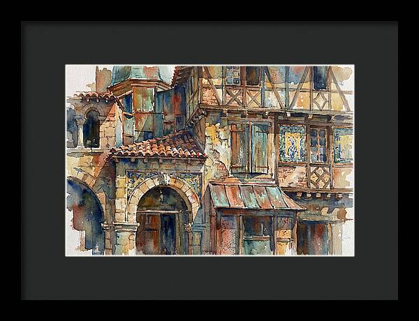Charming Building Facade Watercolor
