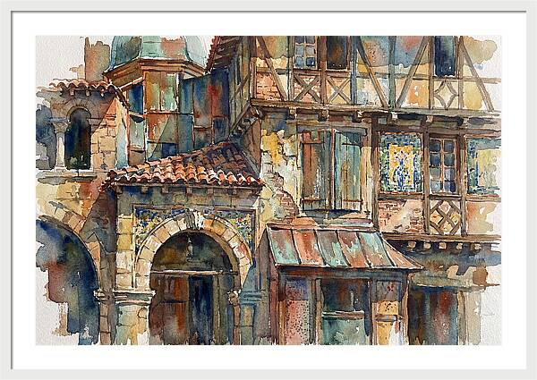 Charming Building Facade Watercolor