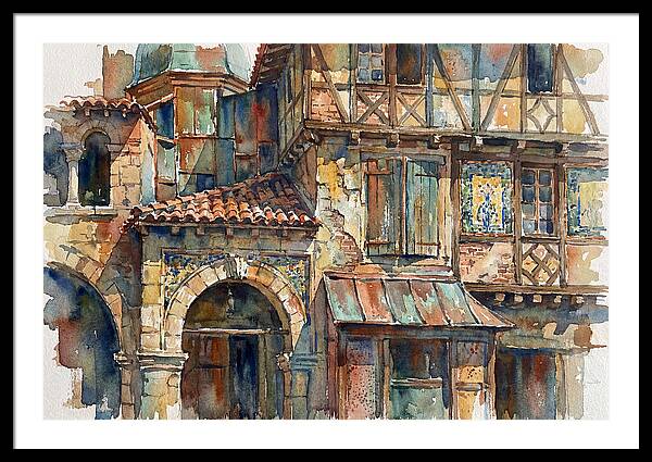 Charming Building Facade Watercolor