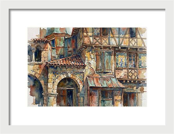 Charming Building Facade Watercolor