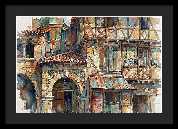 Charming Building Facade Watercolor