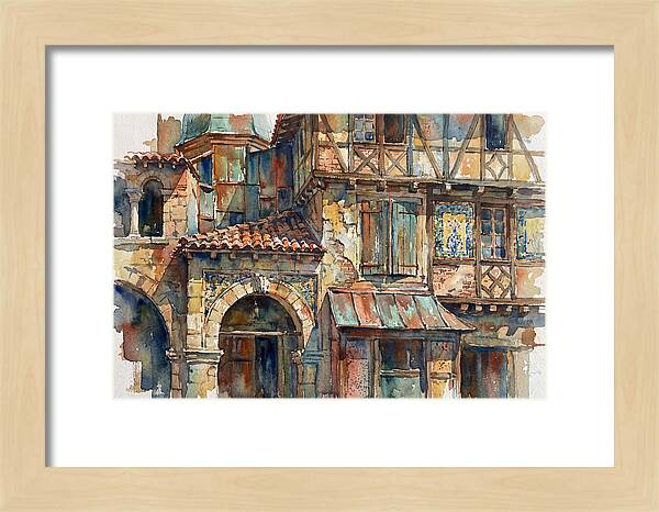 Charming Building Facade Watercolor