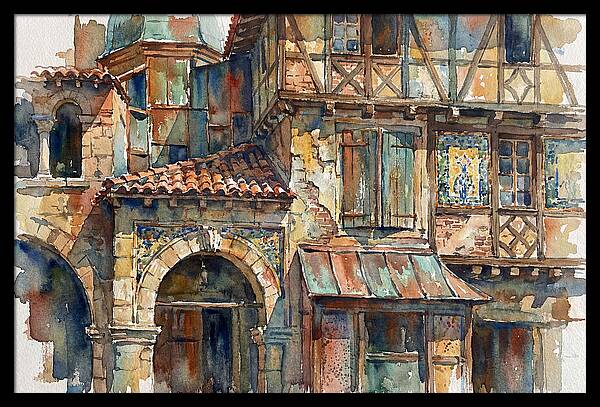 Charming Building Facade Watercolor