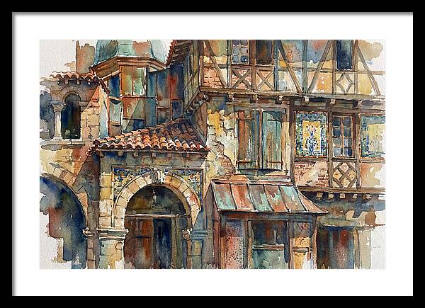 Charming Building Facade Watercolor