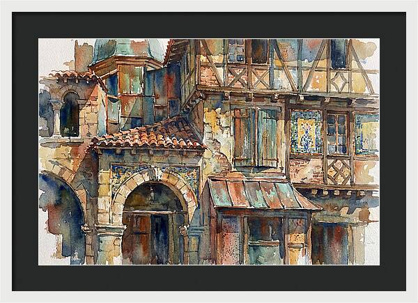 Charming Building Facade Watercolor