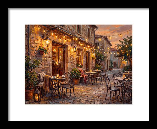 Charming Caf At Dusk