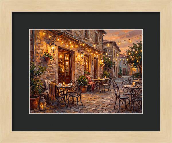 Charming Caf At Dusk