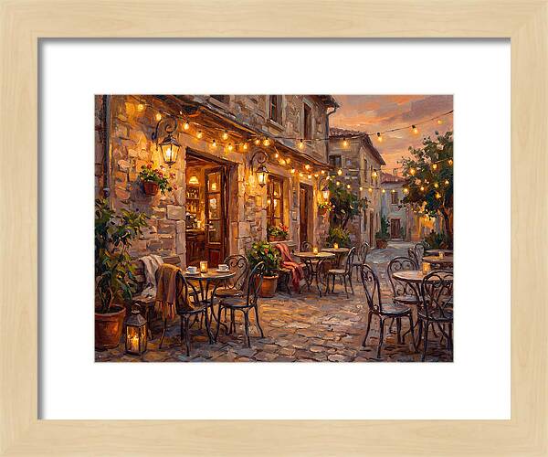 Charming Caf At Dusk