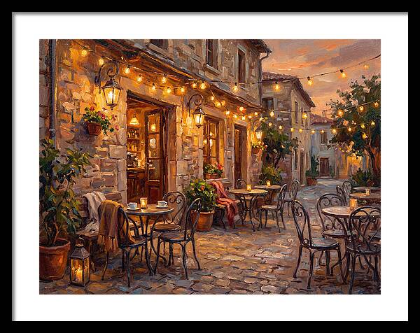Charming Caf At Dusk