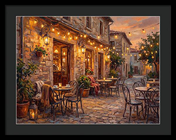 Charming Caf At Dusk