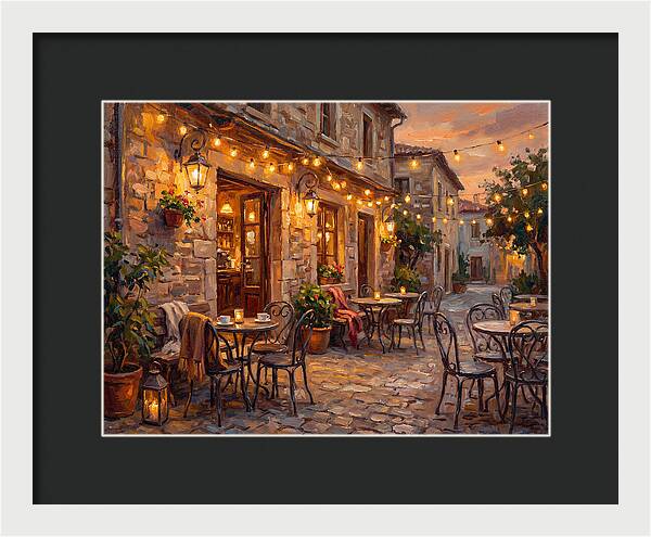 Charming Caf At Dusk
