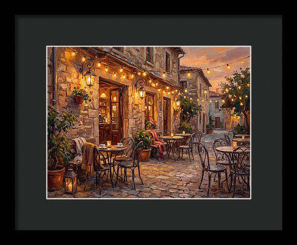Charming Caf At Dusk