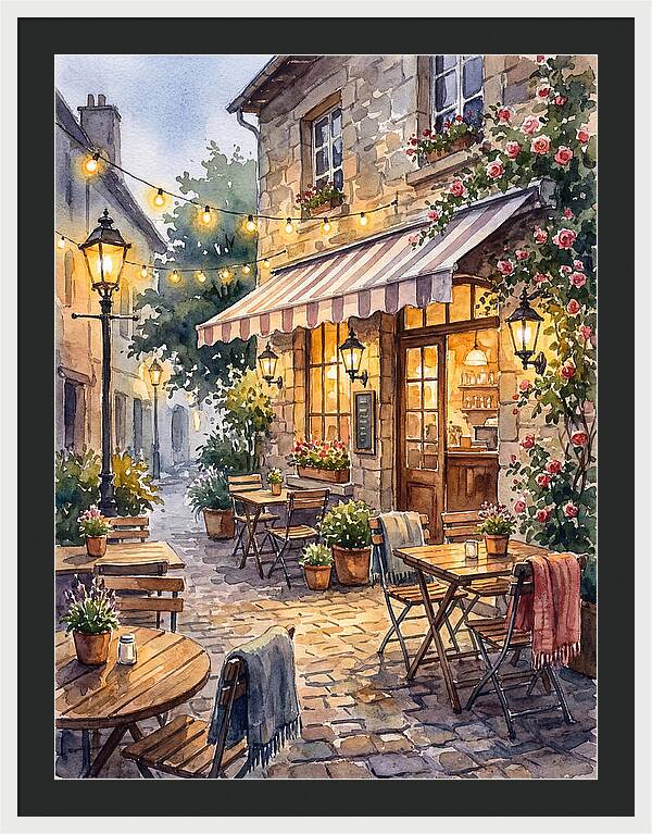 Charming Caf Scene At Dusk