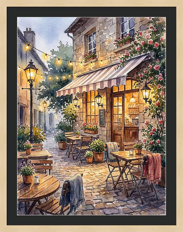 Charming Caf Scene At Dusk