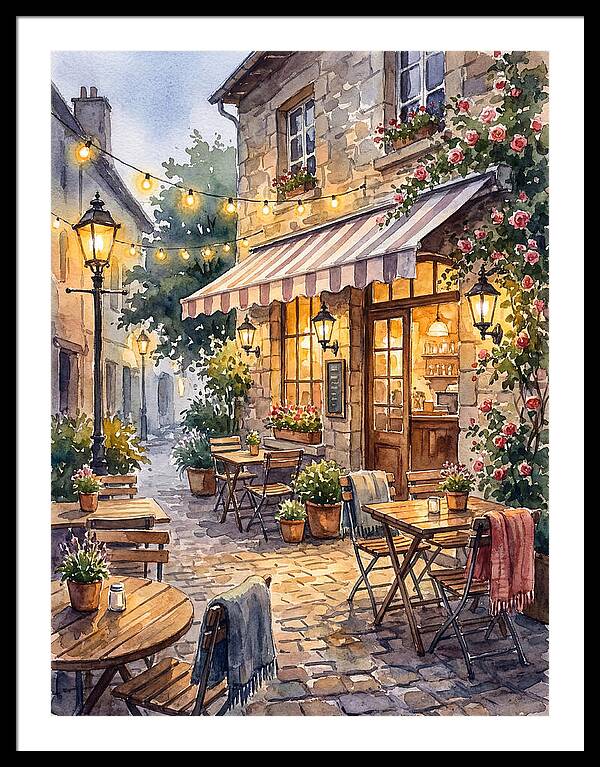 Charming Caf Scene At Dusk