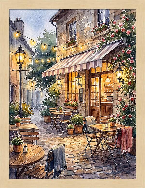 Charming Caf Scene At Dusk