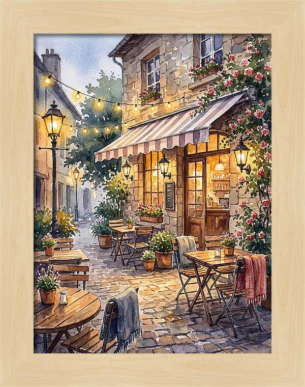 Charming Caf Scene At Dusk