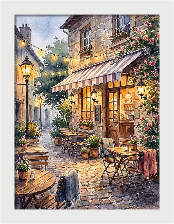 Charming Caf Scene At Dusk