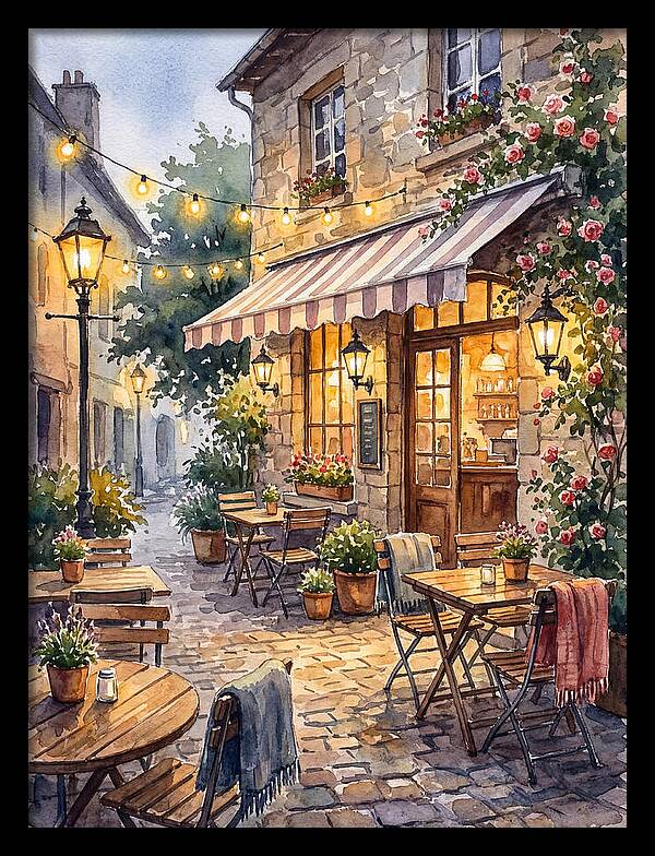 Charming Caf Scene At Dusk