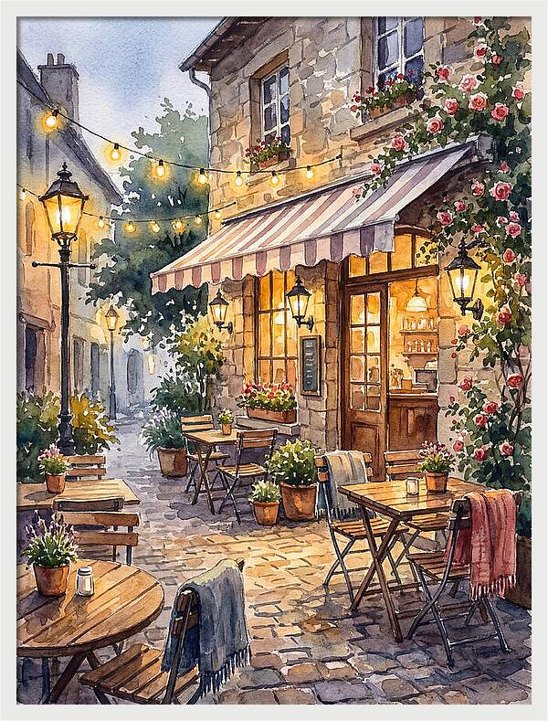 Charming Caf Scene At Dusk