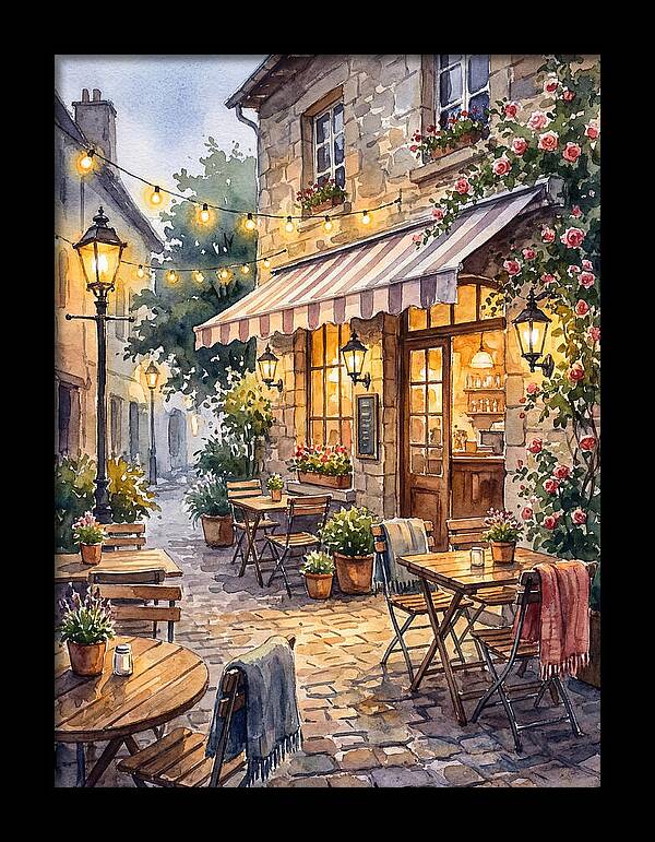 Charming Caf Scene At Dusk