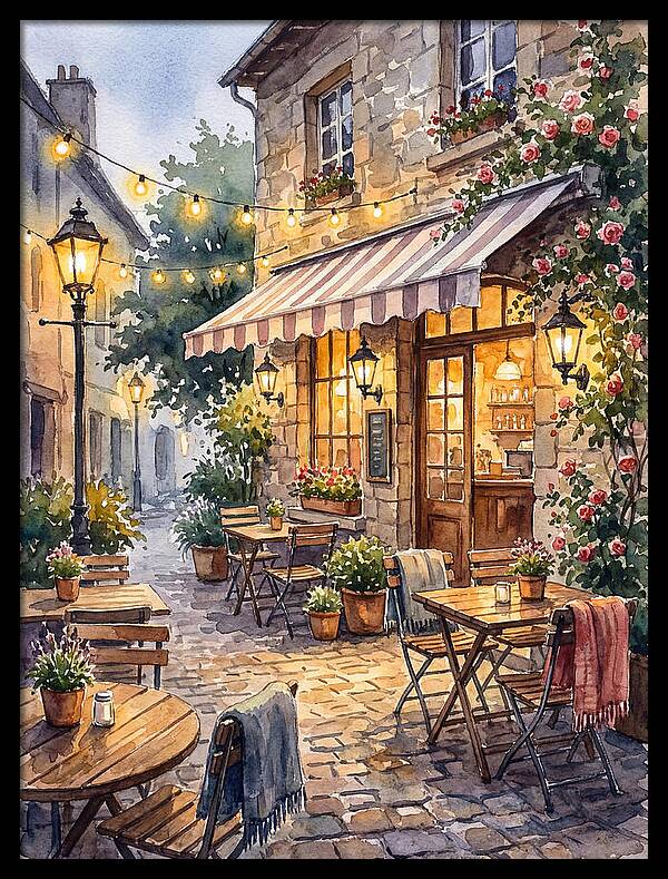 Charming Caf Scene At Dusk