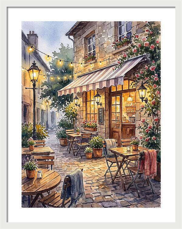 Charming Caf Scene At Dusk