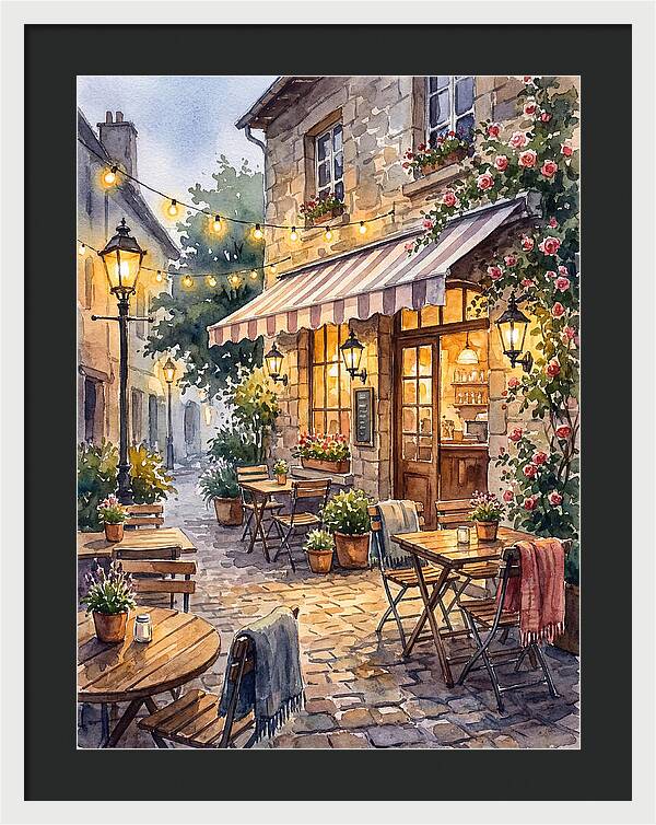 Charming Caf Scene At Dusk